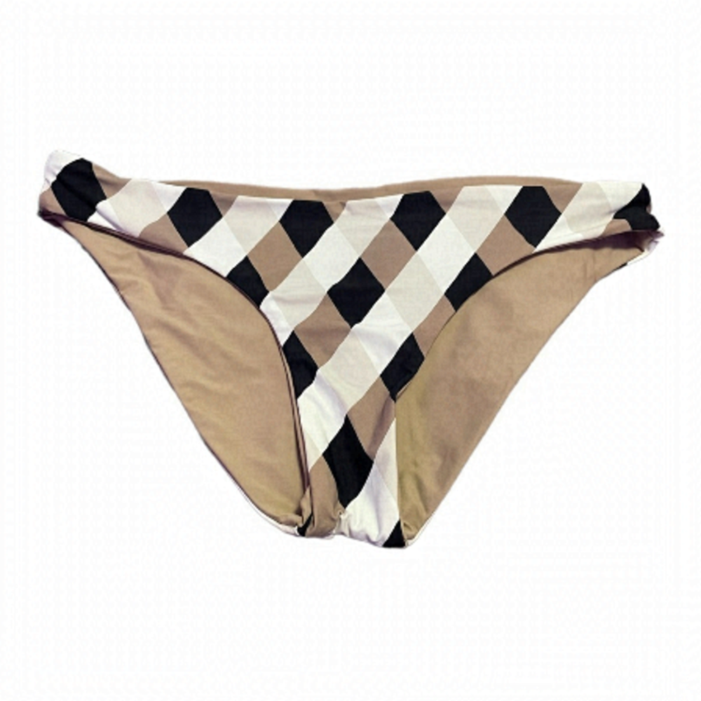 REVERSIBLE Khaki Diamond Bikini Bottoms Size M